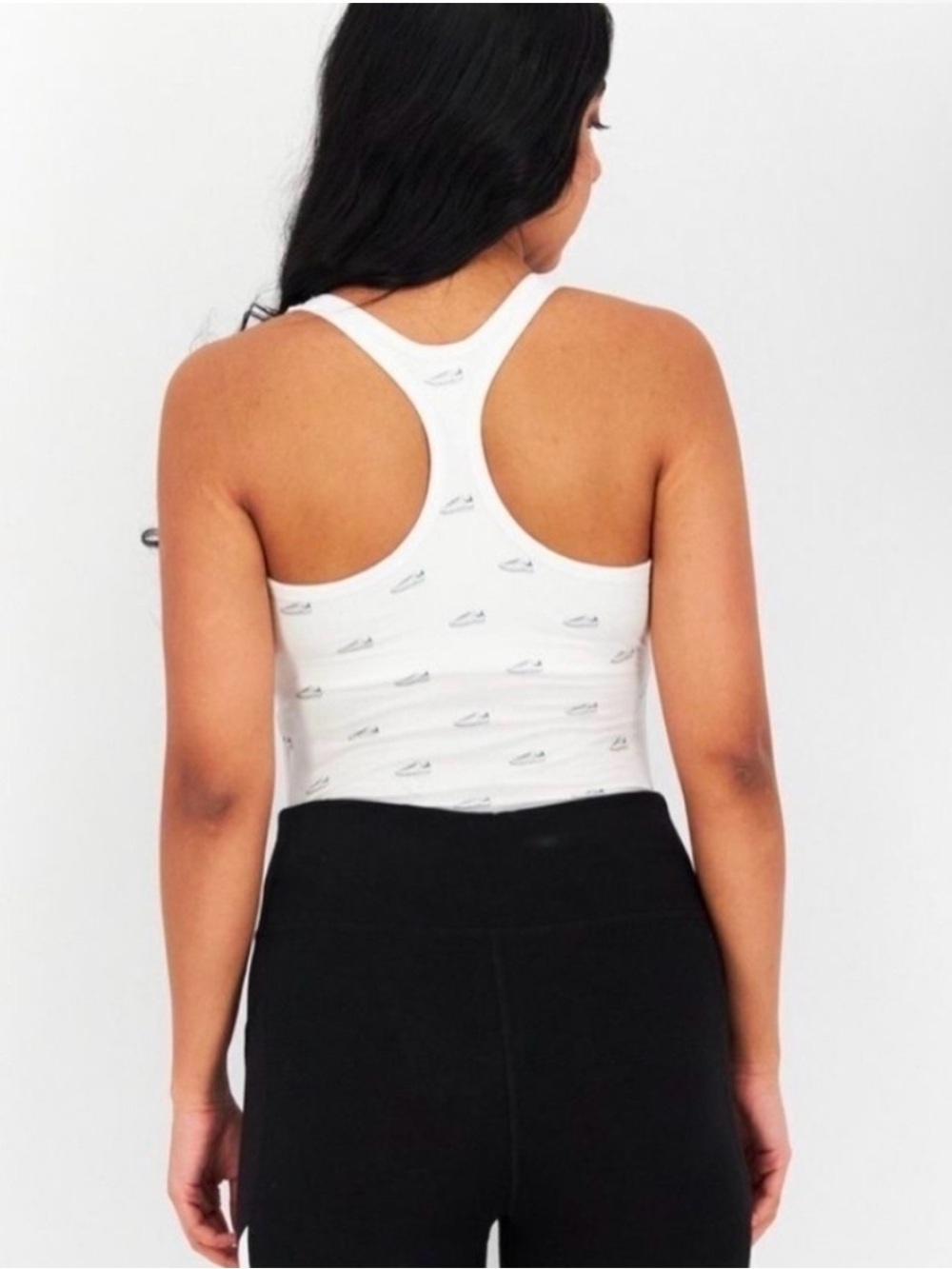 adidas White Tank Bodysuit with Green Heel Accents - Picture 5 of 5